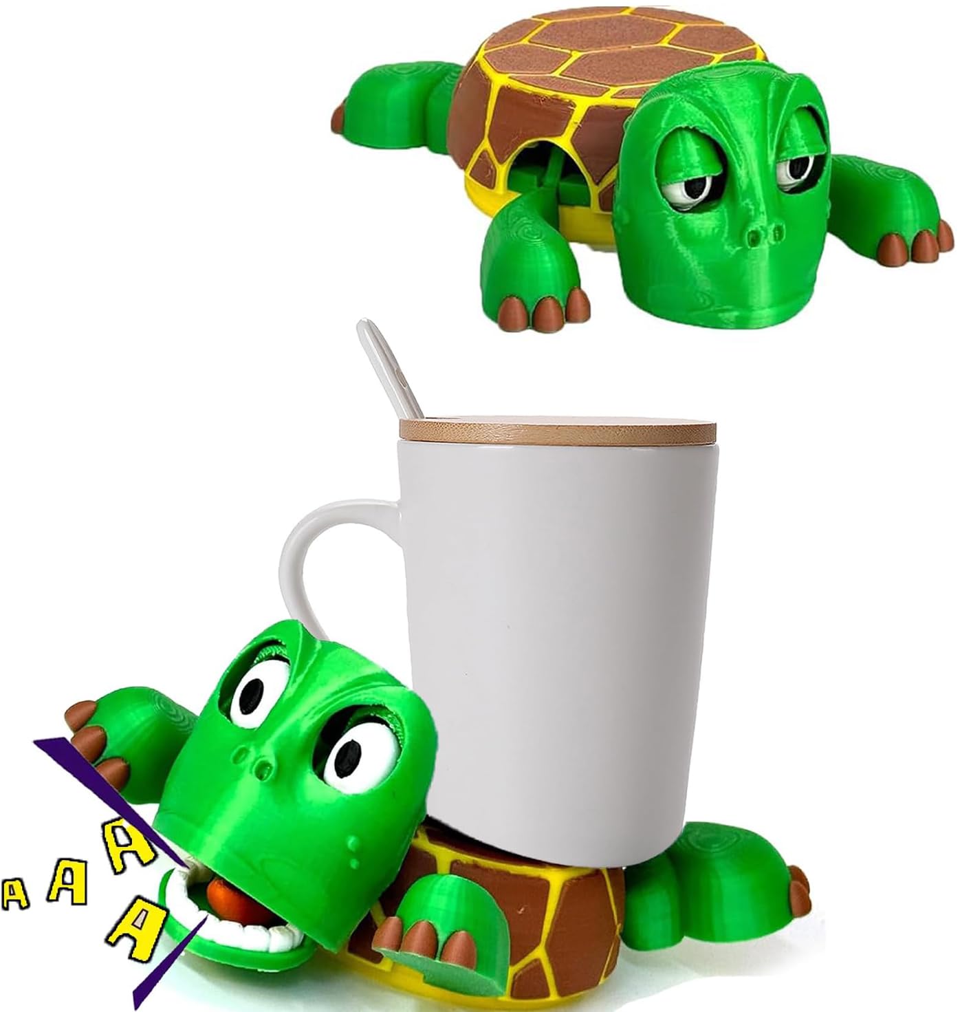 Amazon｜Gianrght 叫びタイプカメ型コースター 面白い 3Dプリント動物